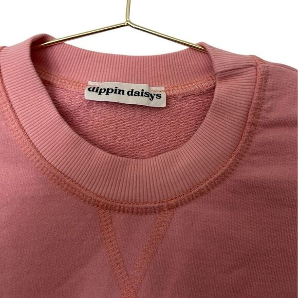 Dippin Daisys Light Pink Cotton Crew Neck Pull Over Strawberry Sweatshirt Size S - Picture 3 of 10